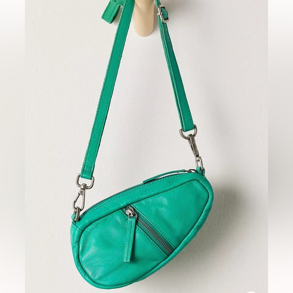Free People Coffee Date Mini Crossbody Bag Green (Jelly Bean) NWT - Picture 2 of 10
